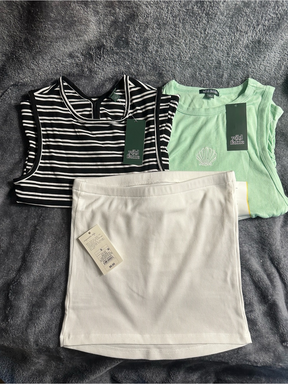Wild Fable 3-Piece Bundle Size S | 2 Tanks + Ribbed Mini Skirt Set